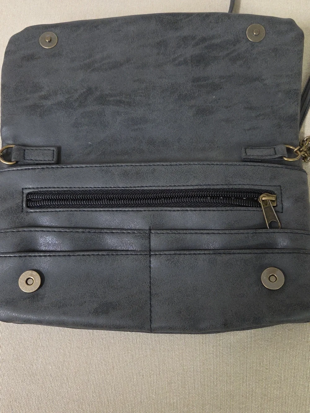 Embroidered Floral Grey Crossbody Bag